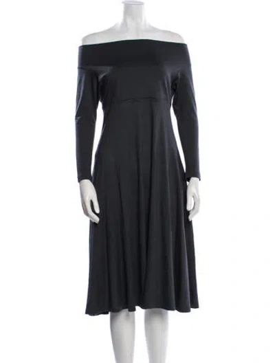 Pre-owned Morgane Le Fay Wool Knee-length Dress In Gray