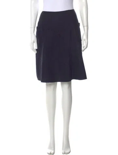 Pre-owned Morgane Le Fay Wool Knee-length Skirt In Blue