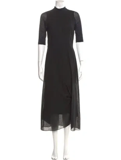 Pre-owned Morgane Le Fay Wool Long Dress In Black