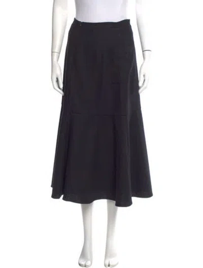 Pre-owned Morgane Le Fay Wool Midi Length Skirt In Black