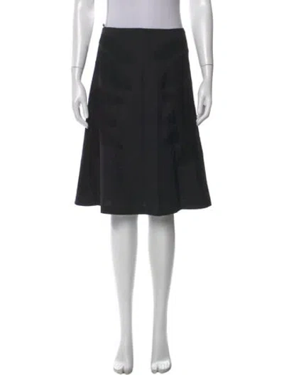 Pre-owned Morgane Le Fay Wool Midi Length Skirt In Black