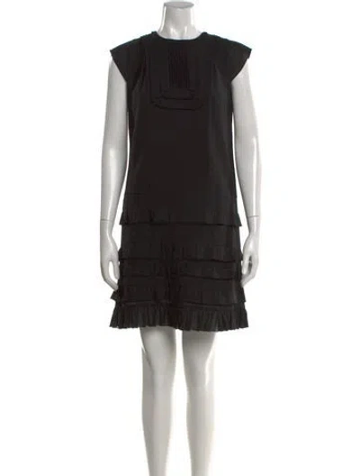 Pre-owned Morgane Le Fay Wool Mini Dress In Black