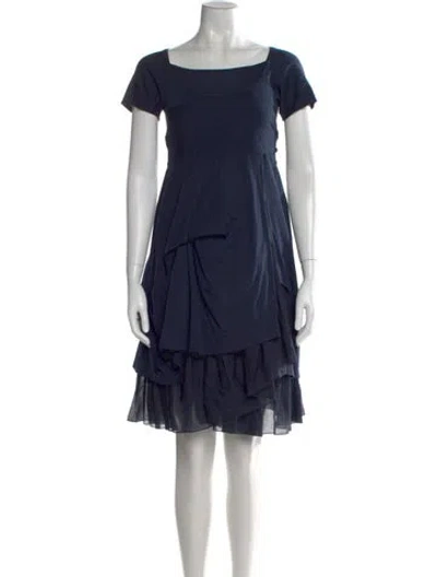 Pre-owned Morgane Le Fay Wool Mini Dress In Blue
