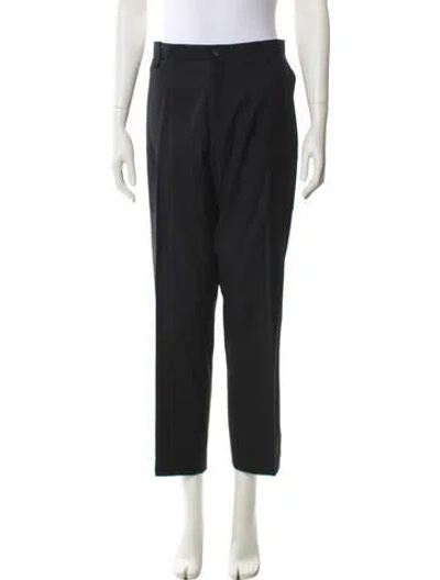 Pre-owned Morgane Le Fay Wool Straight Leg Pants In Black