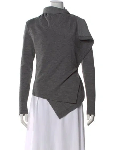 Pre-owned Morgane Le Fay Wool Turtleneck Sweater In Gray