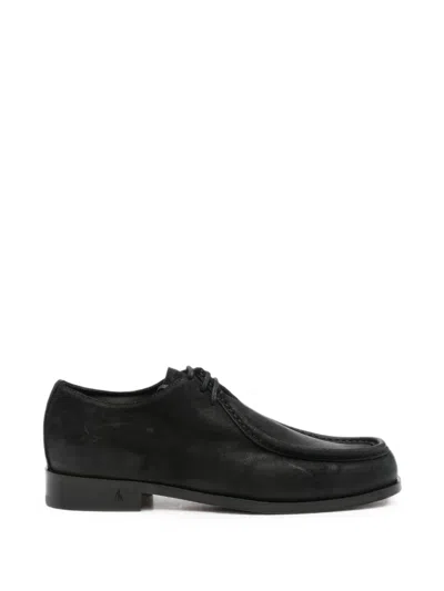 Morgillo Lace-up Leather Derby Shoes In Black