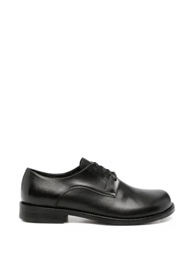 Morgillo Lace-up Leather Derby Shoes In Black
