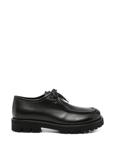 Morgillo Lace-up Lug-sole Loafers In Black