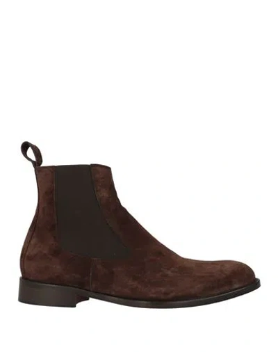 Morgillo Man Ankle Boots Dark Brown Size 9 Leather