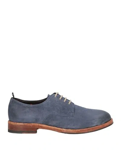 Morgillo Man Lace-up Shoes Light Blue Size 11 Leather