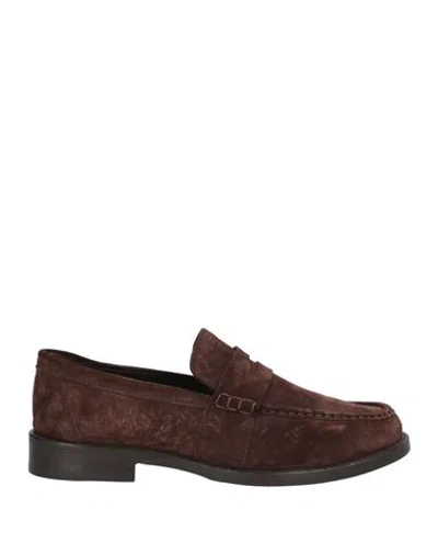 Morgillo Man Loafers Dark Brown Size 12 Leather