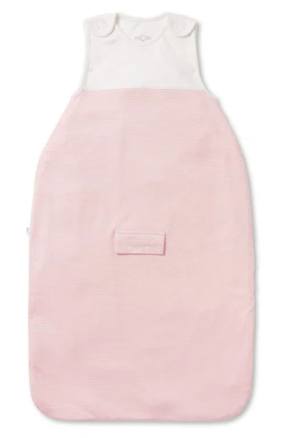 Mori 0.5 Tog Stripe Wearable Blanket In Blush Stripe