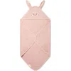 Mori Kids'  Animal Hooded Towel In Blush