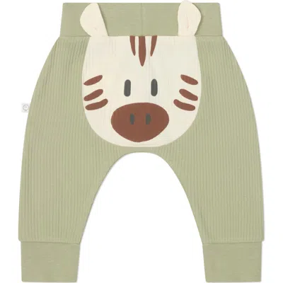 Mori Babies'  Appliqué Critter Joggers In Sage