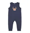 Mori Bamboo-blend Reindeer Playsuit In Blue