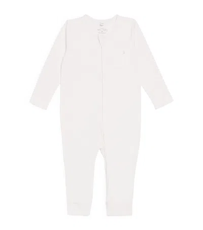 Mori Kids' Bamboo-cotton Clever Zip Sleepsuit In White