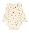 Mori Bamboo-organic Cotton Christmas Bodysuit In White