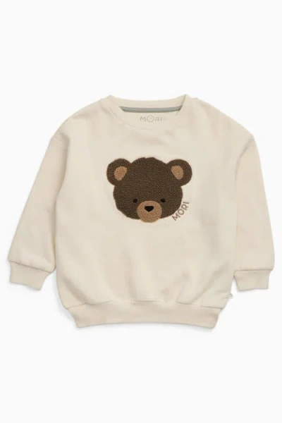Mori Kids'  Bear Oversized Sweatshirt In Neutral