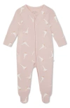 MORI CLEVER GOOSE PRINT ZIP FITTED ONE-PIECE PAJAMAS
