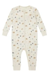 MORI CLEVER ZIP BEAR PRINT FITTED ONE-PIECE PAJAMAS