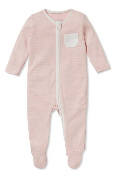 Mori Babies'  Clever Zip Footie In Gray