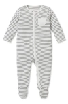 Mori Kids'  Clever Zip Safari Fitted One-piece Pajamas In White