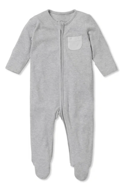 Mori Kids'  Clever Zip Footie In Gray