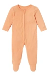 Mori Babies'  Clever Zip Footie In Orange