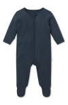 Mori Babies'  Clever Zip Footie In Blue
