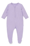 Mori Babies'  Clever Zip Footie In Purple