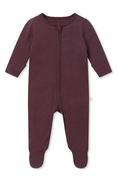 Mori Babies' Clever Zip Footie In Berry