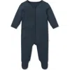 Mori Kids'  Clever Zip Footie In Blue