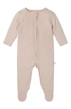 Mori Kids' Clever Zip Footie In Blush
