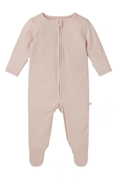 Mori Kids' Clever Zip Footie In Blush