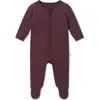 Mori Kids'  Clever Zip Footie In Burgundy