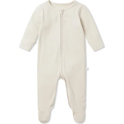 Mori Kids'  Clever Zip Footie In Neutral