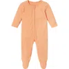 Mori Kids'  Clever Zip Footie In Orange