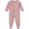 Mori Kids'  Clever Zip Footie In Pink