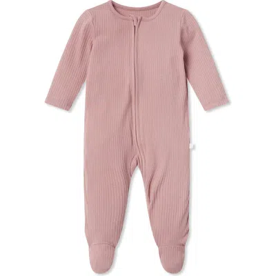Mori Kids'  Clever Zip Footie In Pink