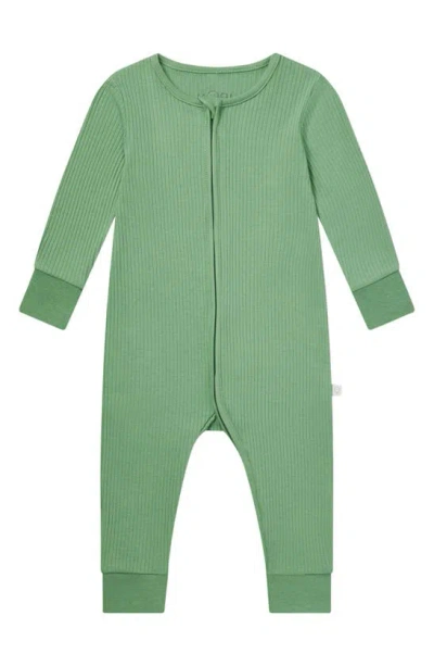 Mori Babies' Clever Zip Footie In Green