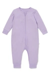 Mori Babies' Clever Zip Footie In Ribbed - Lilac