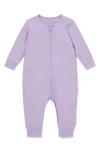 Mori Kids' Clever Zip Footie In Ribbed - Lilac