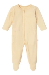 Mori Kids' Clever Zip Footie In Ribbed Yellow