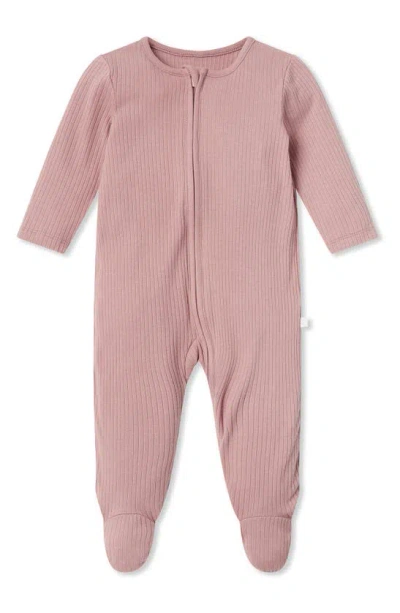 Mori Kids'  Clever Zip Footie In Rose