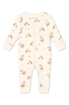 MORI CLEVER ZIP GIRAFFE PRINT FITTED ONE-PIECE PAJAMAS