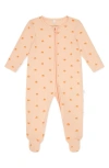MORI CLEVER ZIP SCALLOP PRINT FITTED ONE-PIECE FOOTED PAJAMAS