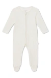 MORI CLEVER ZIP WAFFLE FITTED ONE-PIECE FOOTIE