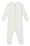 Mori Babies' Clever Zip Waffle Fitted One-piece Pajamas In Ecru