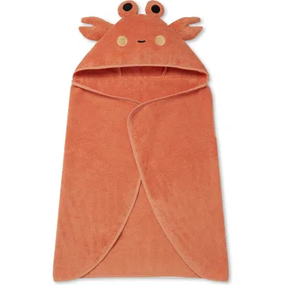 Mori Crab Hooded Towel In Orange