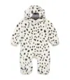 Mori Faux-fur Dalmatian Print All-in-one In Blue